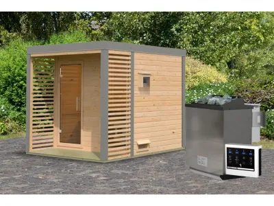 Saunahaus Ares 2 38 mm naturbelassen / graualuminium Produktbild #15