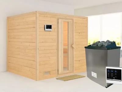 Massivholzsauna Sonara Holztür mit Isolierglas Produktbild #1