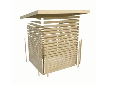 Gartenhaus-Set Askola 4, terragrau inkl. 2,4 m Anbaudach, Seiten- und Rückwand Produktbild #11