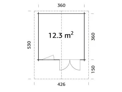 Gartenhaus Blockbohlenhaus Sally 12,3 m² 44 mm naturbelassen Produktbild #3