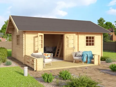 Terrasse für Gartenhaus Caroline naturbelassen Produktbild #1