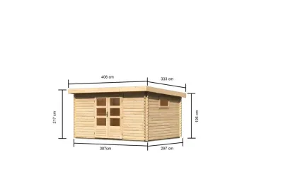 Gartenhaus Blockbohlenhaus Trittau 5 38 mm mit Varianten Produktbild #2