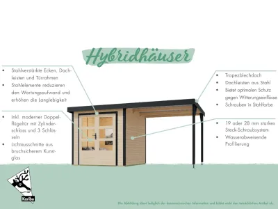 Hybrid-Gartenhaus Pluto B Set terragrau/weiß Produktbild #9