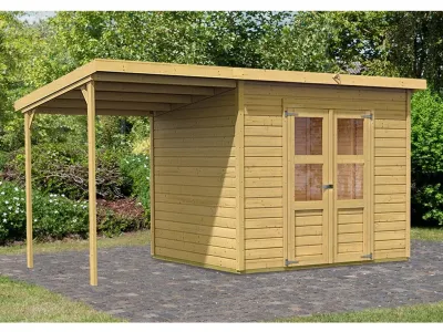 Gerätehaus Merseburg 5 14 mm naturbelassen inkl. 140 cm Anbau Produktbild #9