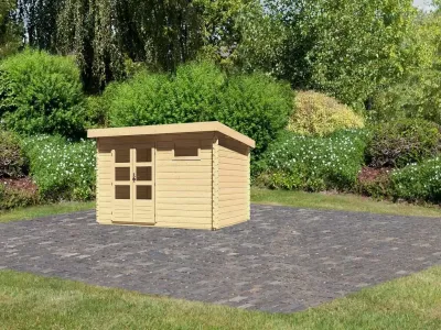 Gartenhaus Blockbohlenhaus Bastrup 8 28 mm naturbelassen Produktbild #10