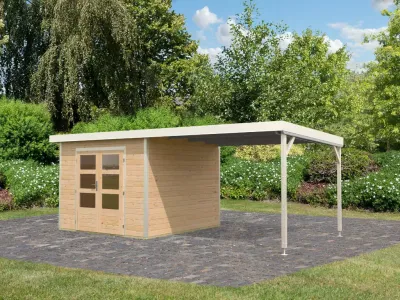 Hybrid-Gartenhaus Pluto A Set naturbelassen/weiß Produktbild #5