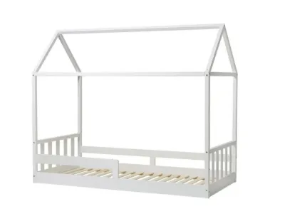 Belladoor Kiwi Kinderbett Hausbett Holzbett Mit Lattenrost Rausfallschutz Weiß Produktbild #2