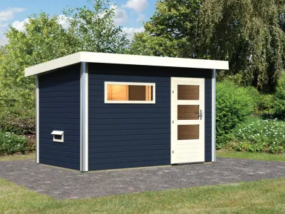 Saunahaus Enns 1 38 mm mit Klarglastür & Vorraum anthrazit Produktbild #7