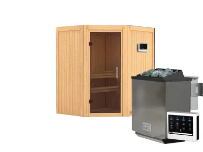 Sauna Systemsauna Taurin, inkl. 9 kW Bio-Ofen mit externer Steuerung Produktbild #7