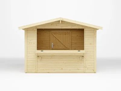 Marktstand - Verkaufsstand Jasmin 6 m² 18 mm naturbelassen inkl. Boden Produktbild #7