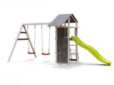 Spielturm Smart 5 grau/weiß inkl. Rutsche gelb Produktbild #6