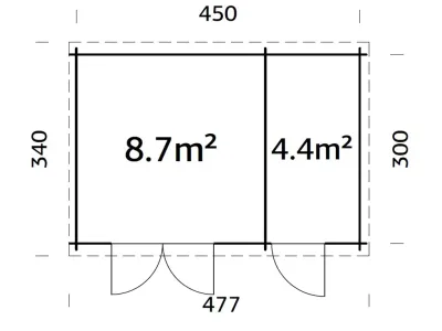 Gartenhaus Blockbohlenhaus Ella 13,1 m² 28 mm transparent tauchimprägniert Produktbild #3
