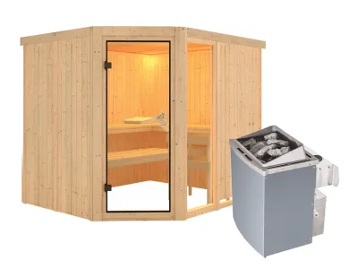 Sauna Systemsauna Fiona 3 inkl. 9 kW Saunaofen intergr. Steuerung Produktbild #4