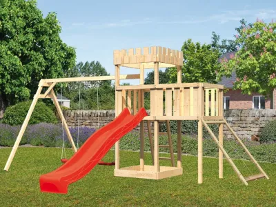 Spielturm Ritterburg Löwenherz SET naturbelassen Produktbild #1