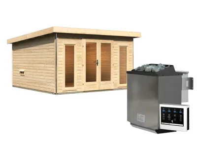 Saunahaus Mainburg 3 naturbelassen 38 mm inkl. Bio-Kombiofen 9 kW + ext. Steuerung Produktbild #14