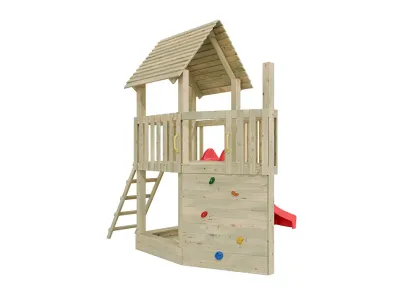 Spielturm Ship Tower KDI inkl. Rutsche rot Produktbild #11