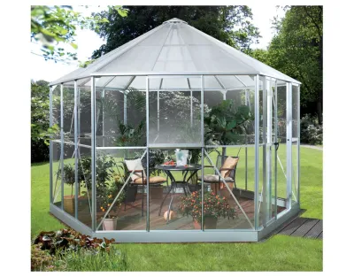 Gewächshaus Hera 9000, ESG + HKP 6 mm 9 m², Aluminium-blank eloxiert Produktbild #2