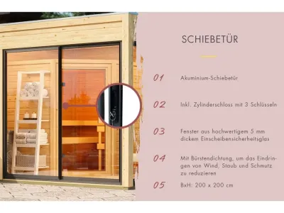 Saunahaus Monterey 73 mm schwarz Produktbild #15