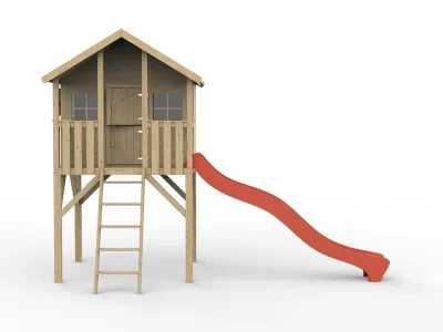 Stelzenhaus Big House KDI inkl. Rutsche rot Produktbild #2