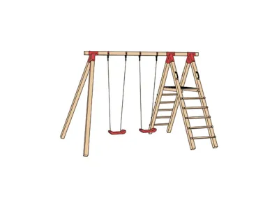 Doppelschaukel Tabaluga Podestschaukel naturbelassen Produktbild #2