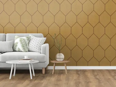 Kork Wandfliese GROOVY Terracotta mit CORKGUARD-Oberfläche Produktbild #1