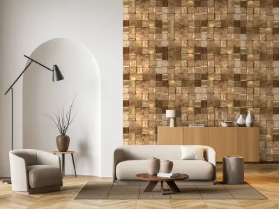 Wandverkleidung Teak Cubic Produktbild #1