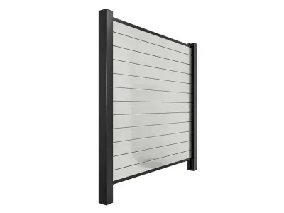 Gartenzaun Sichtschutzzaun PVC Stecksystem hellgrau Produktbild #2