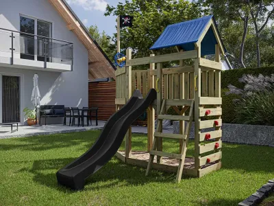 Spielturm Pirat Captain Snappy KDI inkl. Rutsche grau Produktbild #1