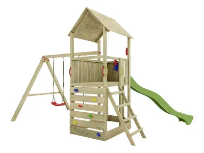 Spielturm Big Monkey KDI inkl. Rutsche grün Produktbild #3