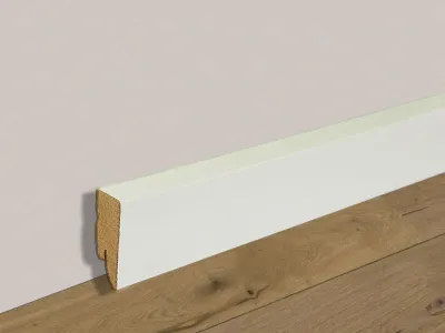 Vierkant Sockelleiste Weiß streichfähig (MDF-Kern) Produktbild #2