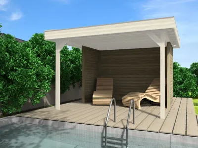 Wandset für Gartenlaube 657 Gr. 1 mit 1 Rückwand + 2 halben Seitenwänden Produktbild #1