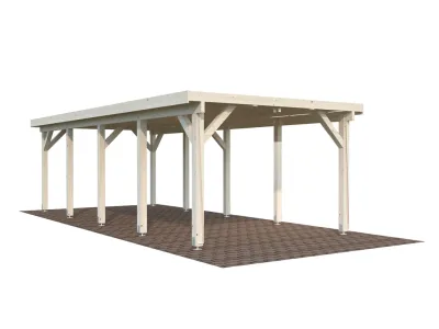 Carport Karl 23,1 m² transparent tauchimprägniert Produktbild #1