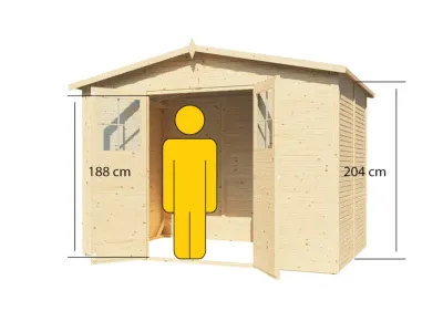 Gartenhaus Alexis 4 Rhombusprofil 18 mm natur Produktbild #6
