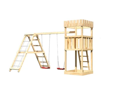 Spielturm Ritterburg Löwenherz SET naturbelassen Produktbild #2