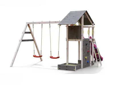 Spielturm Smart 2 grau-weiß inkl. Rutsche pink Produktbild #6