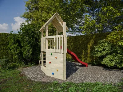 Spielturm Ship Tower KDI inkl. Rutsche rot Produktbild #2