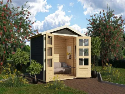 Gartenhaus Amberg 3 19 mm terragrau Produktbild #1
