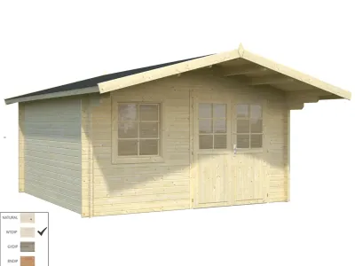 Gartenhaus Blockbohlenhaus Britta 14,6 m² 40 mm transparent tauchimprägniert Produktbild #2