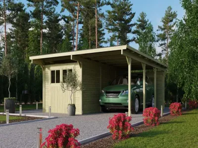 Carport SPARSET Flachdachcarport 3 kdi Produktbild #1