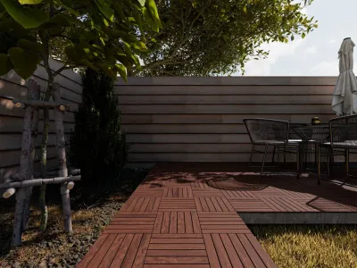 Terrassenfliese Akazie dunkel geölt Produktbild #4