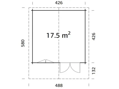 Gartenhaus Blockbohlenhaus Britta 17,5 m² 40 mm naturbelassen Produktbild #3