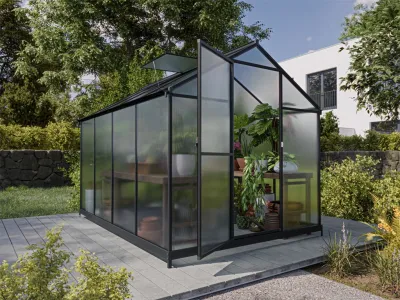 Gewächshaus Tomatenhaus Royal Schwarz Hohlkammerplatte 4 mm Produktbild #1