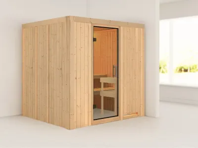 Sauna Systemsauna Sodin Klarglas Ganzglastür Produktbild #1