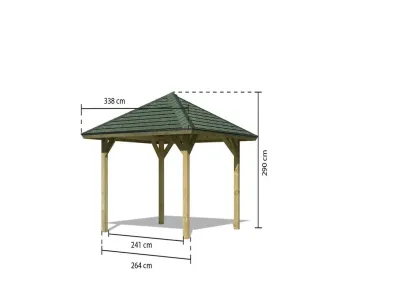 Pavillon Sparset Bergen 1, inkl. Rechteck-Dachschindeln dunkelgrün Produktbild #1