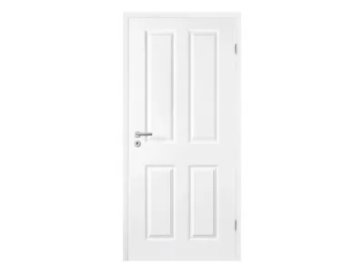 Türenset Elegance 04 Weißlack RAL 9010 - Türblatt, Zarge, Drückergarnitur Produktbild #1