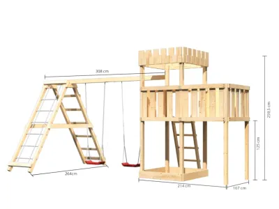 Spielturm Ritterburg Löwenherz SET naturbelassen Produktbild #8