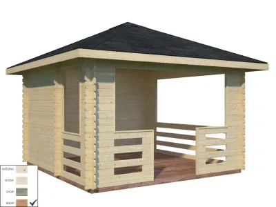 Pavillon Julie 10,5 m² braun tauchimprägniert Produktbild #2