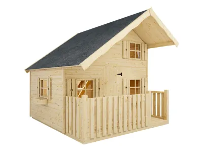Spielhaus Tom L 15 mm naturbelassen inkl. Veranda Produktbild #3