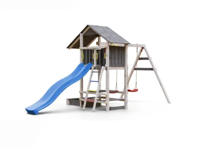 Spielturm Smart 1 grau/weiß inkl. Rutsche blau Produktbild #5