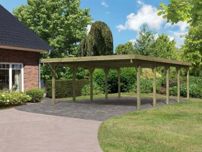 Carport Doppel 3 CLASSIC inkl. 0,5 mm Stahldachplatte Produktbild #1
